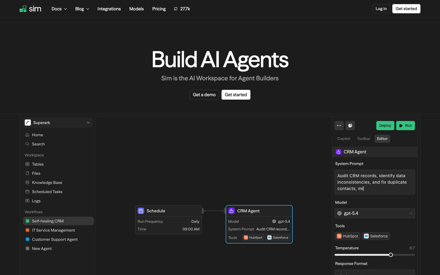 Sim — Build AI Agents & Run Your Agentic Workforce screenshot