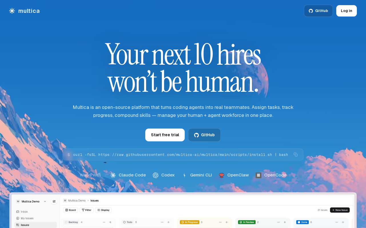 Multica — Project Management for Human + Agent Teams screenshot